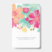 Dames Dames Bloem Identificatie Plastic I.D Badge (Achterkant)