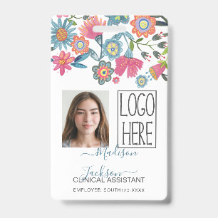 Dames dames bloem identificatie plastic id badge