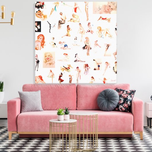 Dames dames, dames! canvas afdruk (Insitu (Woonkamer))