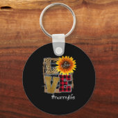 Dames Dames Liefde Nannylife Zonnebloem Luipaard Sleutelhanger (Voorkant)