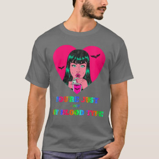 Dames Dames Vampier Halloween Niet Mijn Bloedtype T-shirt