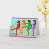 Dames dansen wenskaart kaart (Gele Bloem)