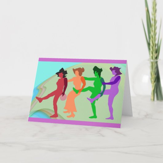 Dames dansen wenskaart kaart (Voorkant)