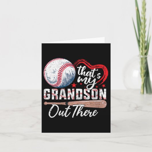 Dames Dat is mijn kleinzoon daar Baseball Oma Kaart (Voorkant)