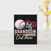 Dames Dat is mijn kleinzoon daar Baseball Oma Kaart (Gele Bloem)