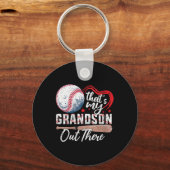 Dames Dat is mijn kleinzoon daar Baseball Oma Sleutelhanger (Voorkant)