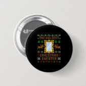Dames De Lelijkste Kersttrui Met Een Afbeelding Ronde Button 5,7 Cm (Voorkant /achterkant)