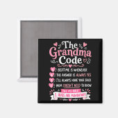 Dames De Oma Code Grappige Oma Regels Magneet (Voorkant / Achterkant)