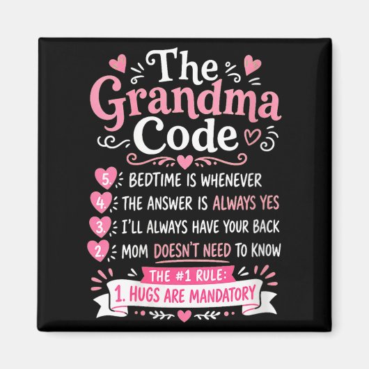 Dames De Oma Code Grappige Oma Regels Magneet (Voorkant)