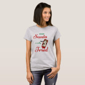 Dames Dear Santa Stoute Kat T-shirt (Voorkant volledig)