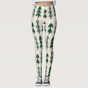 Dames denneboompatroon modeleggingen leggings