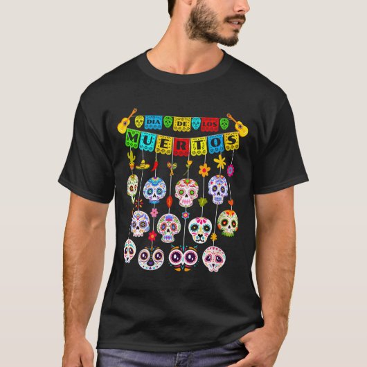 Dames Dia De Los Muertos decor shirt kinderen vrou (Voorkant)