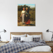 dames die druiven prikken canvas afdruk (Insitu (Slaapkamer))