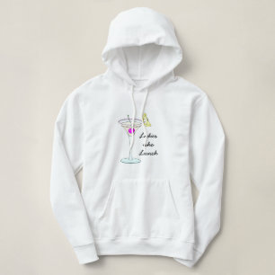 Dames die een sweatshirt lunchen