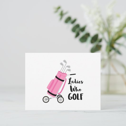 Dames die Golf Briefkaart (Staand voorkant)