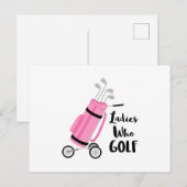 Dames die Golf Briefkaart (Voorkant / Achterkant)
