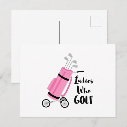 Dames die Golf Briefkaart (Voorkant / Achterkant)