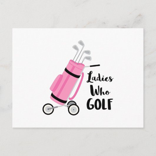 Dames die Golf Briefkaart (Voorkant)