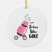 Dames die Golf Keramisch Ornament (Voorkant)