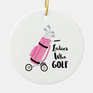 Dames die Golf Keramisch Ornament