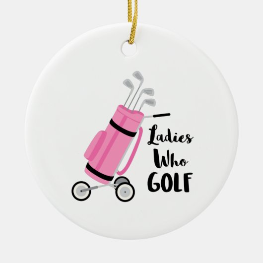 Dames die Golf Keramisch Ornament (Voorkant)