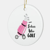 Dames die Golf Keramisch Ornament (Links)