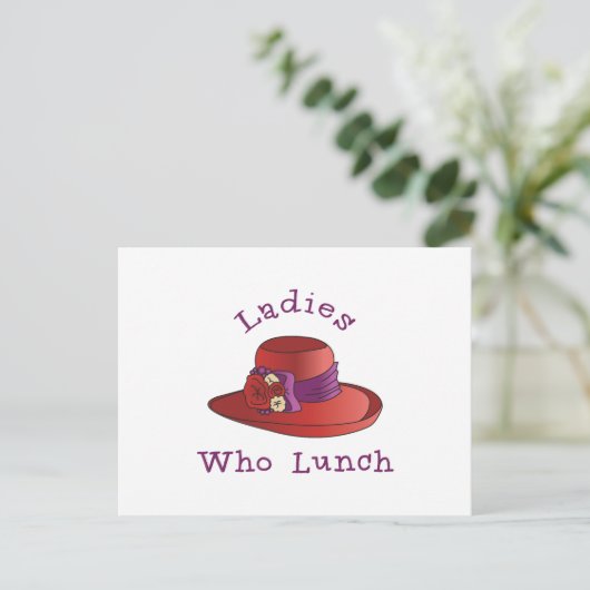 Dames die Lunch Briefkaart (Staand voorkant)