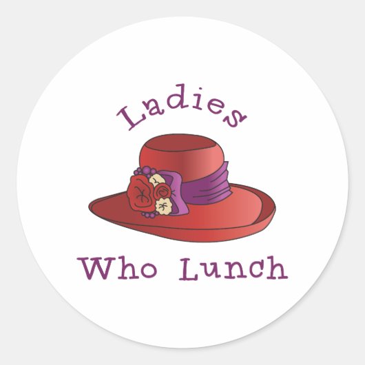 Dames die Lunch Ronde Sticker (Voorkant)