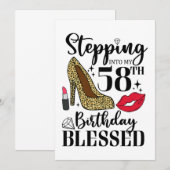 Dames die mijn 58e verjaardag zegenen, vrouw kaart (Voorkant / Achterkant)