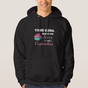 Dames Dit Meisje Loopt Op Jezus En Cupcakes Baker Hoodie