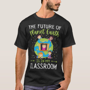 Dames Docent Aardedag Schattige Klaslokaal Leraren T-shirt