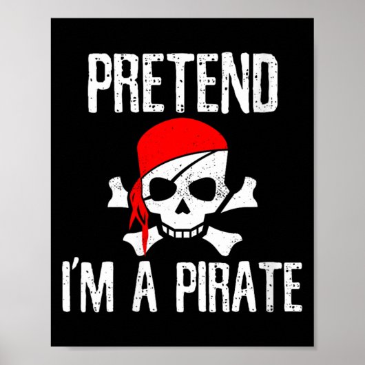 Dames Doe alsof ik een piraat ben - Schedel Grappi Poster (Voorkant)