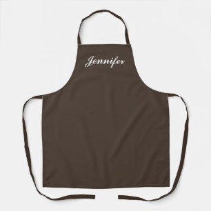 Dames Donkerbruine Script Persoonlijke Chef Schort