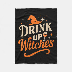 Dames Drink Op Heksen Wijn Gl Halloween Vrijgezell Fleece Deken