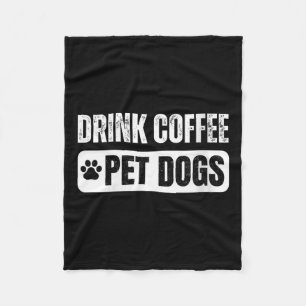 Dames drinken koffie & knuffelen honden Grappige h Fleece Deken