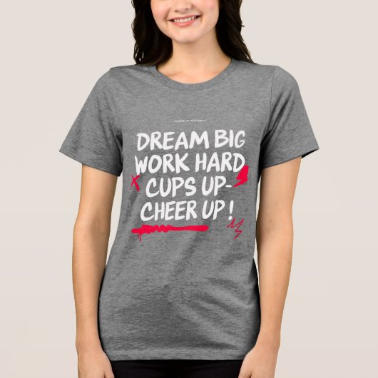 DAMES DROOM GROOT OPBEUREN CANVAS T-SHIRT  (Voorkant)