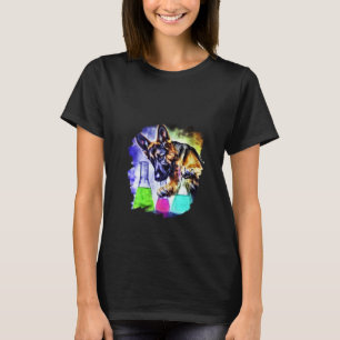 Dames Duitse Herder Gekke Wetenschapper Chemicalië T-shirt