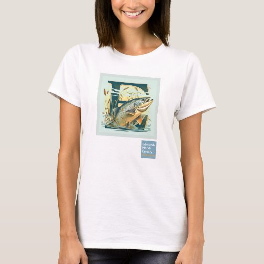 DAMES Edmonds Marsh ZALM T-shirt 2 (Voorkant)