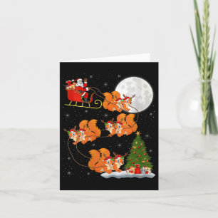 Dames Eekhoorn Kerstman slee van vliegende grappig Kaart