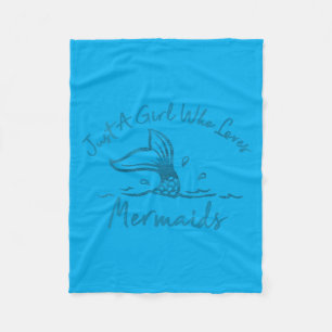 Dames Een Meisje Dat Van Zeemeerminnen Houdt Zeeme Fleece Deken