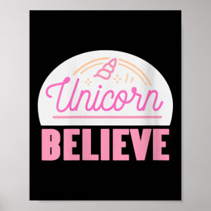 Dames Eenhoorn Geloof Sitive Magie Fantasie Regenb Poster