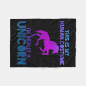 Dames Eenhoorn T-shirt - Mensen Kostuum Grappige S Fleece Deken (Voorkant (Horizontaal))