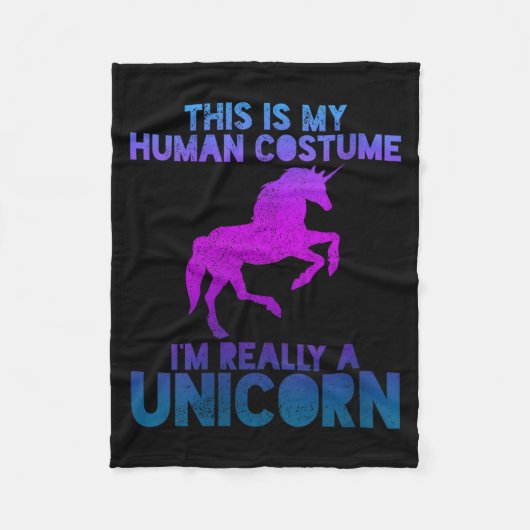 Dames Eenhoorn T-shirt - Mensen Kostuum Grappige S Fleece Deken (Voorkant)