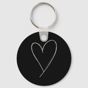 Dames Eenvoudige Schets Hart Valentijns Liefde T-s Sleutelhanger