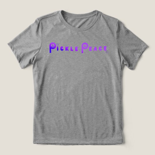 Dames effen Pickle Peace paars Tri-Blend Shirt (Design voorkant)