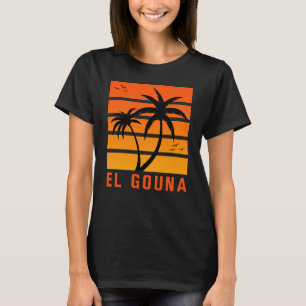 Dames El Gouna Vintage Oranje Zonsondergang T-Shir T-shirt