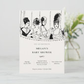  dames Elegant baby shower Kaart (Staand voorkant)