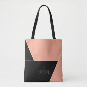 Dames Elegant Eenvoudig Patroon Zwart Cute Tote Ta Tote Bag (Voorkant)
