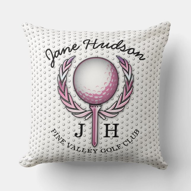 Dames Elegant Golf Monogram Design Kussen (Voorkant)