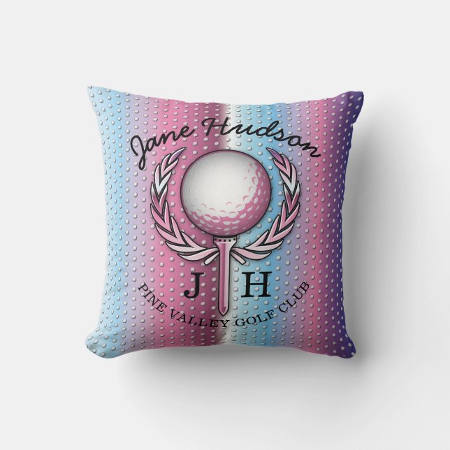 Dames Elegant Golf Monogram Design Kussen (Voorkant)